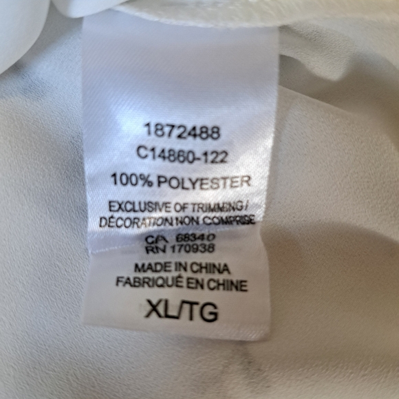 Hilary Radley Short Sleeve Blouse Size XL Black White Floral Double Layer Top - Picture 8 of 12